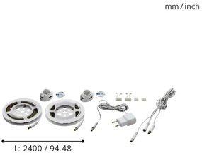 Eglo 97029 - Set 2x LED bandă cu senzor mișcare PIDIO 2xLED/36x0,1W/230V 2,4m