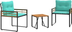 vidaXL Set de Mobilier pentru Exterior cu pernă 3 pcs Turcoaz