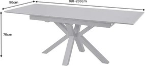 Masa extensibila, Ceramica Gri Grafit, ETERNITY 160-200cm A-46624 VC