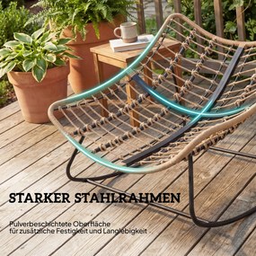 Outsunny Scaun balansoar fotoliu balansoar cu pernă rezistent la intemperii scaun de grădină până la 120 kg pentru living, grădină, gazon Gri | Aosom Romania