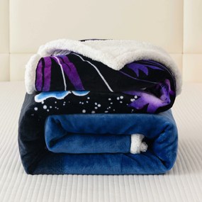 Patura miel din microplus VIOLET BUTTERFLY albastru inchis Dimensiune: 200 x 220 cm