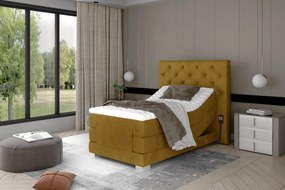 Pat lemn masiv Tapițat Chloe Personalizabil 90x200cm Reglabil Electric