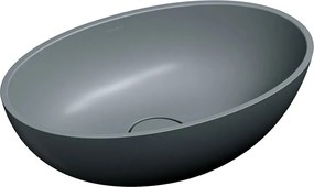 Lavoar pe blat Omnires Shell M+ finisaj gri cenusa mat 50 cm