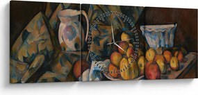 Tablou - Paul Cézanne, Still Life with Apples and Peaches, reproducere (cu ceas) (90x30 cm)