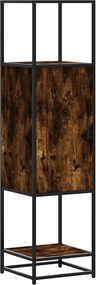 vidaXL Dulapuru stejar afumat 35,5x35x139 cm lemn și metal prelucrat