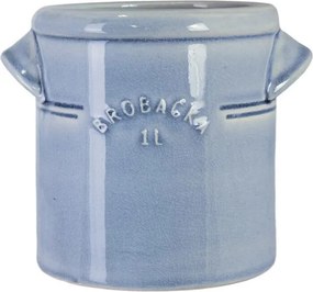 Ghiveci din ceramică glazurată manual 1L bleu deschis, „Brobacka"