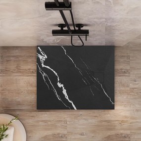 Cadita de dua Magnum Carrara neagra 90x90
