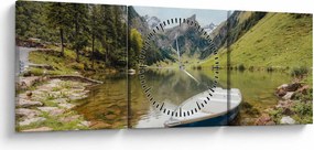 Tablou - Seealpsee, lac din Elveția (cu ceas) (90x30 cm)