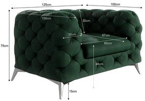 Fotoliu verde închis cu tapițerie din catifea Chelsea – Ropez