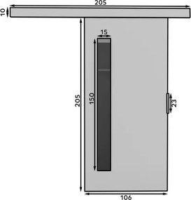 Ușă glisantă montată pe perete GELA – 106x205 cm – Cașmir