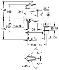 Grohe Start baterie lavoar stativ negru 242092432