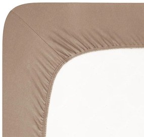 Cearșaf elastic jersey cu elastan culoarea nucului 180 x 200 cm