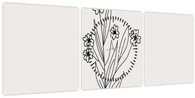 Tablou - Floare de pajiște N⁰1 (cu ceas) (90x30 cm)