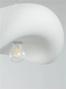 Lustra suspendata cu textura granulata Bambel alb piatra