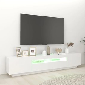 Comoda TV cu lumini LED, alb, 200x35x40cm 1, Alb