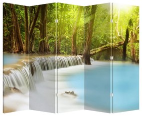 Paravan - Cascada Huai Mae Kamin în pădure (210x170 cm)