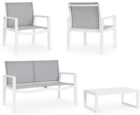 Set mobilier de grădină alb din aluminiu pentru 4 persoane Kallen – Bizzotto