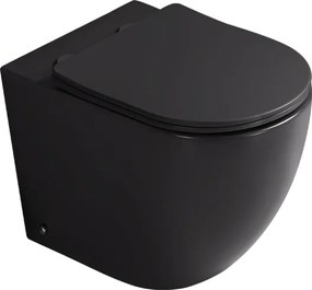 Mexen Lena vas de toaletă wc de podea Rimless Tornado cu capac cu închidere lentă slim, duroplast, negru mat - 3222T4085