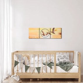 Tablou - Macarale la apus de soare (cu ceas) (90x30 cm)