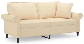 3153243 vidaXL Canapea cu 2 locuri cu perne&pernuțe crem 140 cm textil