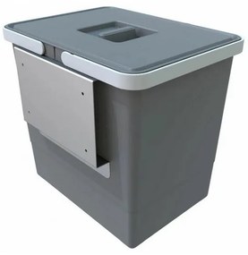 Coș de gunoi încorporat cu ușă 15 l, gri
