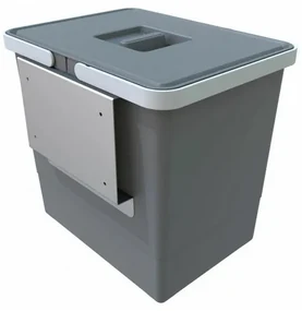 Coș de gunoi încorporat cu ușă 15 l, gri