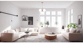 Lustră alb-auriu cu abajur din sticlă ø 15 cm Hector – Squid Lighting