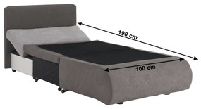 Fotoliu extensibil, gri maroniu Taupe, KENET