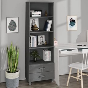 vidaXL Dulap înalt „HAMAR” gri închis, 60x35x180 cm, lemn masiv de pin