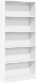 vidaXL Bibliotecă, alb, 80x24x176 cm, lemn prelucrat