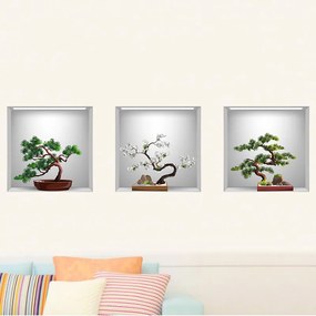 Sticker decorativ Bonsai 3D - 3 buc/set