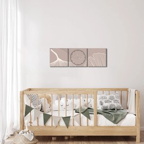 Tablou - Frunze bej N⁰1 (cu ceas) (90x30 cm)