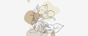 Tablou - Flori bej cu fluture N⁰1 (120x50 cm)