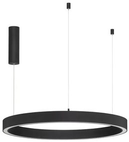 Lustra LED design circular ELOWEN negru, diametru 80cm
