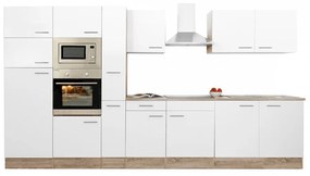 Mobilă de bucătărie Yorki 360, corp din stejar Sonoma, cu față alb satinat