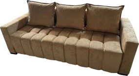 Canapea ZARA extensibila, 3 locuri, cu lada de depozitare, stofa bej auriu , 220x95x80 Bej Auriu, Stofa, 200 cm