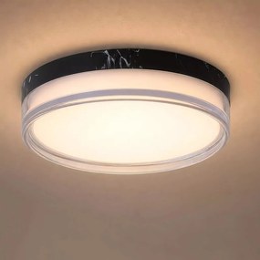 Plafoniera Button LED iluminat baie IP65 negru marmorat