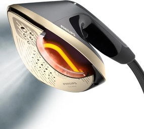 Aparat de calcat vertical cu abur Philips All-in-one 8500 AIS8540/80, 2200 W, 1,2 l, 6 bar, 90 g/min, 3 setari, OptimalTEMP, Masa reglabila, Gri inchis/Auriu