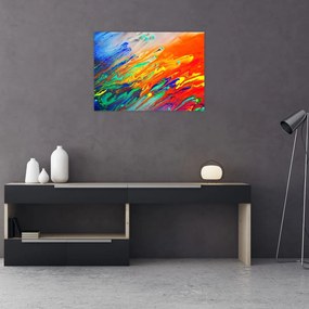 Tablou pe sticlă - Abstract colorat (70x50 cm)