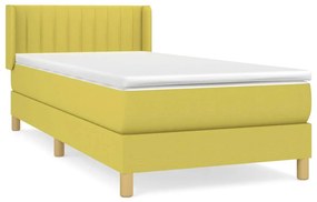 3130416 vidaXL Pat box spring cu saltea, verde, 100x200 cm, textil