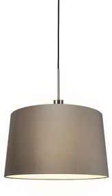Lampă modernă cu pandantiv din oțel și negru cu abajur de 45 cm taupe - Combi