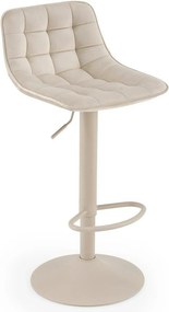 Scaun bar H95_CS, bej deschis/casmir, stofa catifelata/metal, 43x44x84