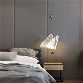Lustra Pendul Led, Fluture Gold