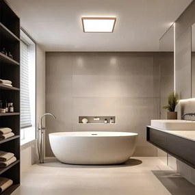 Brilagi - Plafonieră LED pentru baie ULTRA SLIM LED/24W/230V 42x42 cm roz auriu IP54