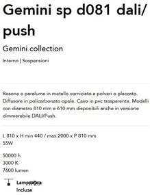 Lustra LED suspendata design circular Gemini sp d081 dali/push negru