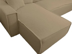 Canapea extensibila de colt SMART BOUCLE, bej inchis, reversibila, 232x143 cm