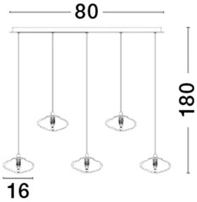 Lustra moderna cu 5 Pendule design decorativ KING aurie