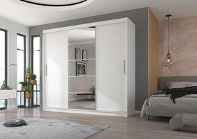 Dulap cu usi glisante si oglinda 235x215 cm, Erwin, ADRK Furniture (Culoare: Antracit)