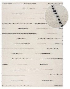 Covor crem țesut manual din lână 120x170 cm Dottie Linear – Flair Rugs