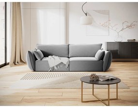 Canapea gri deschis cu tapițerie din catifea 208 cm Vanda – Mazzini Sofas